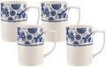 Spode Brocato 12oz Coffee Mug, Blue Italian Design (Set of 4) | Made of Fine Earthenware | Dishwasher and Microwave Safe | Cup for Coffee, tea, Hot Chocolate, Latte | Kitchenware & Dinnerware Décor by Spode