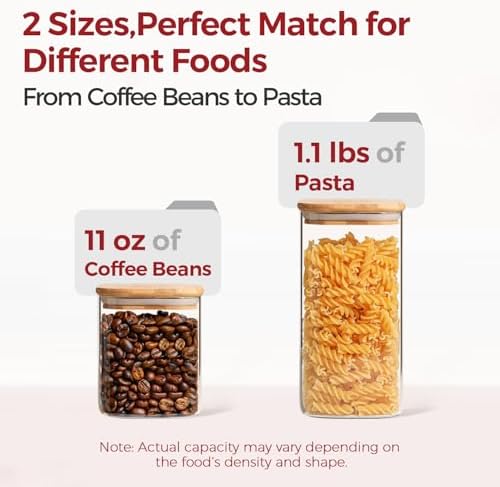 Glass Pantry Storage Containers with Lids 1/1.6 Qt 6 Pack Square - Image 3