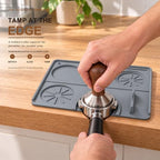 angelle 3-Piece Silicone Coffee Mat Set Compatible with Breville Barista Express BES870 BES875 and Touch BES880, 24 x 16 in Espresso Machine Base, Top Protector and Tamping Pad, Gray - Image 5