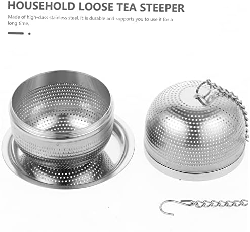 PRETYZOOM 3pcs Loose Leaf Tea Infuser Stainless Steel Tea Strainer Ball with Base for Home and Office Use Fine Mesh Design for Natural Filtering - Image 3