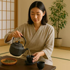 Creative Home Cast Iron Kyusu Teapot with Removable Stainless Infuser Basket, Rust-Resistant Interior Coating and Heat-Retaining Build, Elegant Japanese-Style Tea Ritual Gift, 34 oz, Brown - Image 4