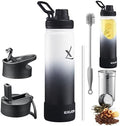 Lexlion Tea Infuser Water Bottle 22 Oz – Triple Wall Insulated Stainless Steel, Loose Leaf & Fruit Strainer, 3 Leakproof Lids, BPA-Free Silicone Sleeve, Reusable Thermal Mug by LEXLIONPRODUCTS