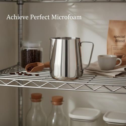 Stainless Steel Milk Frothing Pitcher for Espresso, Latte Art Steaming Jug with Precision Spout, Home Barista Coffee Station Accessory (1 PC) - Image 3