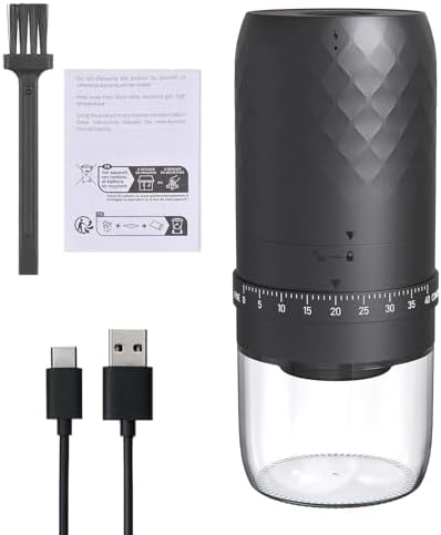 KMDJ-3AW Portable Coffee Bean Grinder with 40 Grinding Setting Ceramic Conical Burr for Mocha Americano, Cordless and Compact for Home Use by tomvorks