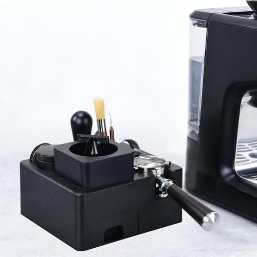 CAFEMASY Electric Espresso Coffee Puck Sucker Automatic Knock Box Espresso Coffee Portafilter Cleaner with Espresso Accessories Tool Organizer 58mm Tamping Station - Image 6