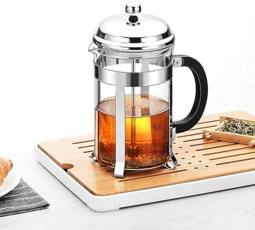 French Press Coffee Maker With 3 Filters Stainless Steel Coffee And Tea Maker,heat Resistant Borosilicate Glass Coffee Press, Multifunction Brewed Coffee Pot For Camping(/Silver A,1000ml) - Image 2