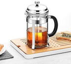 French Press Coffee Maker With 3 Filters Stainless Steel Coffee And Tea Maker,heat Resistant Borosilicate Glass Coffee Press, Multifunction Brewed Coffee Pot For Camping(/Silver A,1000ml) - Image 2