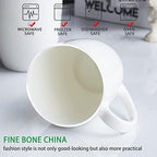 Chulan White Over 45% Bone Content Fine Bone China Coffee Mugs 10 oz, Lightweight Porcelain Cups for Espresso Latte Mocha Cappuccino, Luxury Thin Ceramic Tea Cup Set of 4, Dishwasher Microwave Safe - Image 2