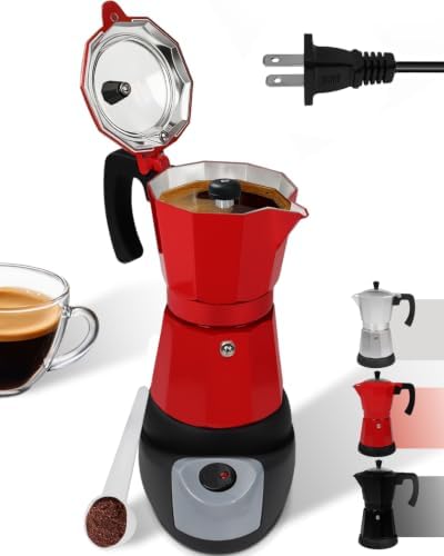 Electric Moka Pot with Detachable Base 6 Cup Espresso Maker by Unknown