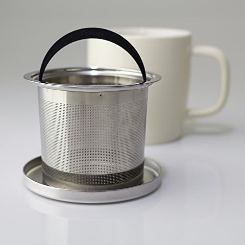FORLIFE Dew Satin Finish Brew-In-Mug with Basket Infuser & Stainless Lid 11 oz. (Natural Cotton) - Image 3