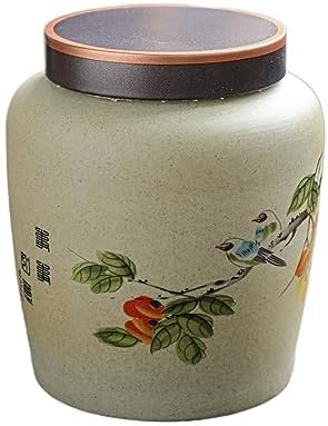 HEXEH Tea Tins Handmade Rough Pottery Loose Leaf Tea Storage Jar Ceramic Large Sealed Jar for Coffee Tea Sugar Tea Storage Container (Color : D) by Unknown