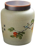 HEXEH Tea Tins Handmade Rough Pottery Loose Leaf Tea Storage Jar Ceramic Large Sealed Jar for Coffee Tea Sugar Tea Storage Container (Color : D) by Unknown