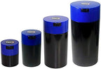Tightvac Set of 4 - Patented Airtight Container | Multi-use Vacuum Container Works as Smell Proof Containers for Herbs and Dry Goods. Blue Black by Tightpac+America+Inc.