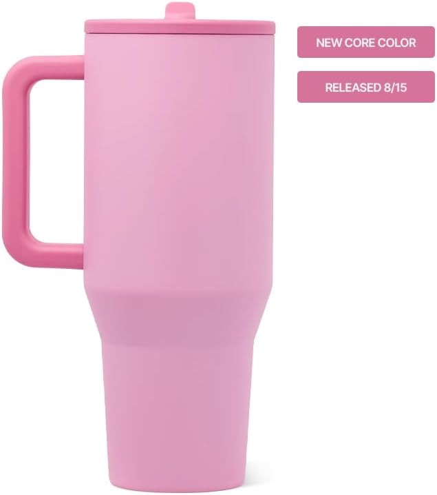 HydroJug Traveler 40oz, Insulated Tumbler with Handle & Straw, Petal - Image 2
