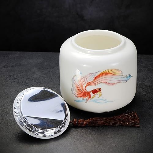 Tea Tins High-grade Ceramic Tea Canister Light Luxury Sealing Canister Household Multifunctional Empty Canister for Loose Leaf Tea, Coffee Tea Storage Container (Size : L) - Image 6