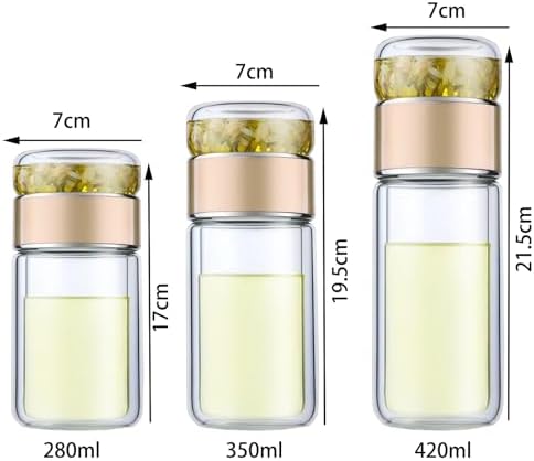 2025 Glass Tea Infuser Bottle with Heat-Insulated Design, Portable Double Glazed Cup for Loose Leaf Tea, 420ml/14.8oz, Includes Infusifier for Perfect Tea Brewing - Image 7