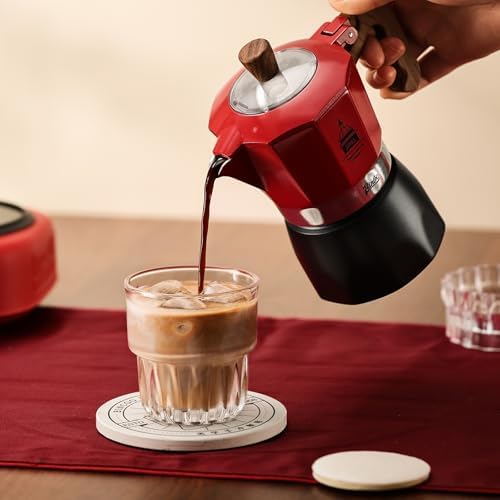 Bincoo Stovetop Espresso Maker,Classic Aluminum Italian Coffee Maker,2Cups Moka Pot for Italian and Cuban Café Brewing, Double Valve Extraction - Image 2