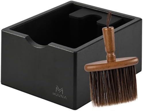 Espresso Knock Box, Tamping Station, Non-Slip Base, Black by MUVNA