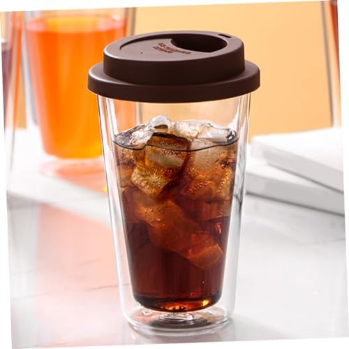 350ml Double Wall Glass Mug with Silicone Lid Coffee Cup - Image 7