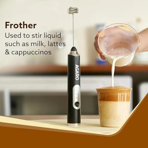 Agaroo. Electric Handheld Milk Frother & Whisk, Black - Image 4