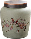 HEXEH Tea Tins Handmade Rough Pottery Loose Leaf Tea Storage Jar Ceramic Large Sealed Jar for Coffee Tea Sugar Tea Storage Container (Color : A) by Unknown