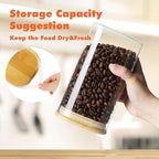 Glass Storage Containers with Airtight Bamboo Lids Set of 4,Pantry Food Storage Container,Perfect for Kitchen Organization-Flour, Rice, Pasta, Sugar, Coffee Beans, Accessories Included (4 packs(50oz)) - Image 7