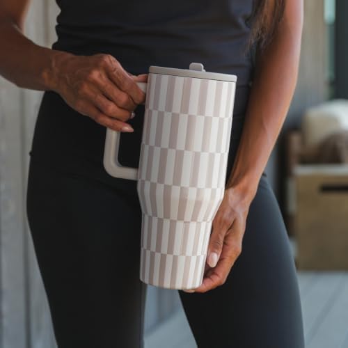 HydroJug Traveler 40oz, Insulated Tumbler with Handle & Straw, Latte - Image 5