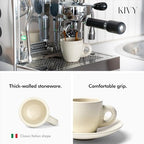 KIVY Espresso Cups Set 4x 3oz - Thick Walled Stoneware - Dishwasher Safe - Image 2