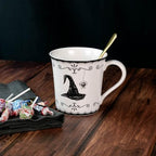 222 Fifth Elegant Haunting 4-Piece White Porcelain Halloween Mug Set - Witch Hat, Jack-o’-Lantern, Potion Bottles & Spider - 20.29 oz, Large Capacity Coffee Cups, Dishwasher & Microwave Safe - Image 5
