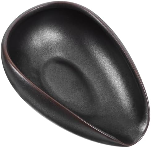Tea Vessel Ceramic Coffee Bean Dosing Cup Coffee Bean Weight Tray Container Coffee Bean Measuring Cup Spoon Flower Loose Tea Scoop Coffee Bar Organizer Chinese Tea Ceremony Accessories (Matt Black) - Image 6