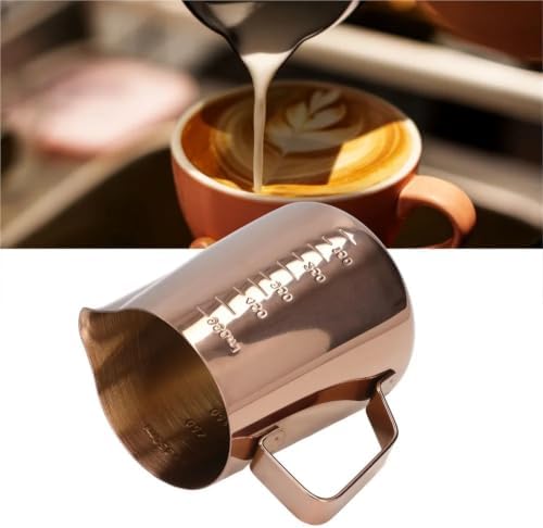 Milk Frother Cup Stainless Steel 550ML Capacity Milk Frothing Cup Stainless Steel Pitcher With Scale Steaming Latte Art - Image 3
