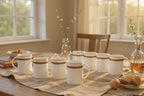 Porcelain Mug - Gold Rope Pattern, 8 Piece Set - Image 6