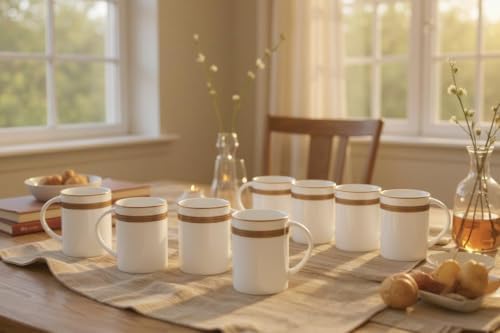 Porcelain Mug - Gold Rope Pattern, 8 Piece Set - Image 6