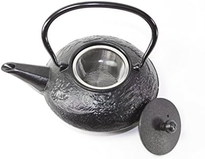 Japanese Antique 24 Fl Oz Black Chinese Dragon Design Cast Iron Teapot Tetsubin with Infuser+ Gift Bow - Image 4