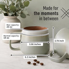Ava Nord Large Stoneware Ceramic Coffee Mugs Set of 2 | 20 oz | Sage Ash - Image 2