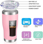 VEGOND 20oz Tumbler Stainless Steel Tumbler Cup with Lid And Straw Vacuum Insulated Double Wall Travel Coffee Mug(Pink 6 Pack) - Image 3