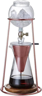 Nispira Modern Iced Coffee Cold Brew Coffee Maker Slow Drip Coffee Machine Stainless Steal Copper Color 400mL Borosilicate Glass - Image 2
