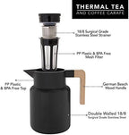 Thermal Coffee Carafe 50 Oz - Insulated Stainless Steel with Tea Infuser - Image 2