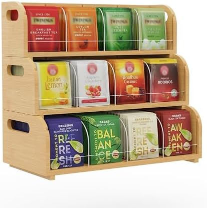 Bamboo Tea Organizer – Stackable Collection (3Tier) by ARFETIGO
