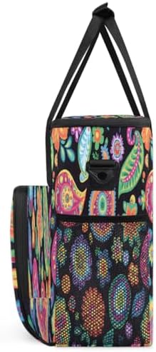 Beautiful Colored Flowers Coffee Maker Carring Bag Travel Carrying Storage Tote Bag Compatible with Keurig K-Mini or K-Mini Plus Portable Single Serve Coffee Brewer Case with Pockets for K-cup Pods - Image 4
