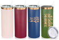 20 oz Skinny Tumblers Bulk with Lids and Straws Mixed,4 pack by MetalyaTumblers
