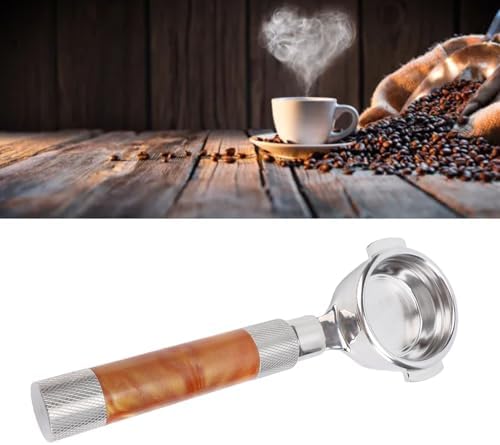 54mm Bottomless Portafilter, Fits 54mm Machines Stainless Steel with Filter Basket Espresso Machine Accessories Replacement Parts (Amber Brown) - Image 7