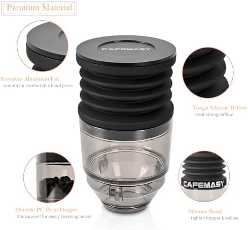 CAFEMASY Clear Single Dose Hopper and Silicone Bellow Compatible with Mahlkonig EK43 Coffee Grinder Cleaning Tool - Image 4