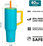Elemental Spill Proof 40oz Insulated Tumbler with Handle & Straw Travel Mug - Image 2