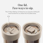 Ember Cold Tumbler 16 oz – Insulated Glass Iced Coffee Cup with Straw & Spill-Proof Lid, Keeps Drinks Cold, Eliminates Condensation, Modern Double-Wall Design, Sandstone - Image 6