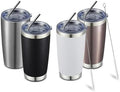 COMOOO 20oz Tumbler with Straw Stainless Steel Insulated Coffee Tumbler Cups Double Wall Vacuum Travel Coffee Mug with Splash Proof Sliding Lid for Hot Cold Drinks (Mix Color,4 Pack) by COMOOO