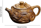 Tea Kettle Creative Chinese Hand-Carved Dragon Teapot Tea Art Retro Tea Maker Ceramic Tea Infuser - Image 2