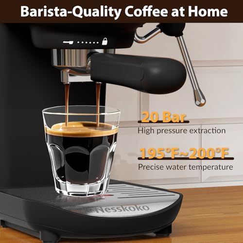 20 Bar Espresso Machine, Compact Espresso Maker with Milk Frother - Image 2