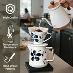 Ceramic Pour Over Coffee Maker Set, Ceramic Coffee Dripper with Single Hole, Coffee Pot & 100 Paper Filters for Home, Travel, Camping (1-4 Cup) - Image 2