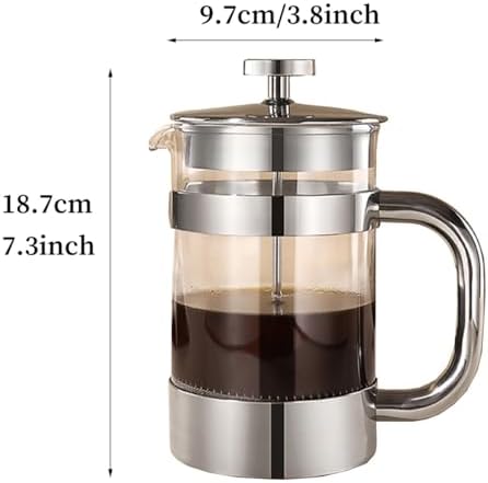French Press Coffee Maker 3-level Filters Coffee And Tea Maker Durable Stainless Steel Frame, Thick Heat Resistant Glass Pot Multifunction Brewed Coffee Pot For Camping(/Green,800ml) - Image 6